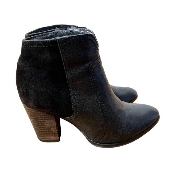 Dune London Women's 7 Pollo Western Ankle Boot Leather Suede Heeled Black 38 - Picture 2 of 8